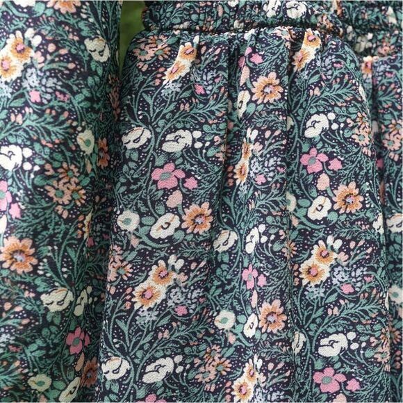 As U Wish Green Floral Smocked Puff Sleeve Dress - Picture 5 of 7